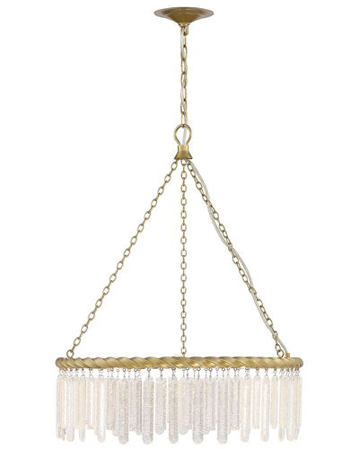 Lumanity Reverie Brass And Crystal 3-light Circular Contemporary Chandelier In Gold