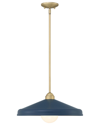 Lumanity Brooks Matte Navy 18in Adjustable Barn Light Pendant In Blue