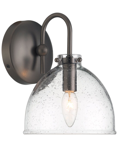 Lumanity Quinn Seeded Glass 7in Dome Dark Bronze Wall Sconce Light