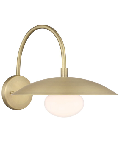 Lumanity Declan Modern Disc Satin Brass 12in Wall Sconce Light In Gold