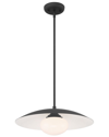 Lumanity Declan Modern Disc Matte Black 18in Pendant Ceiling Light In Black