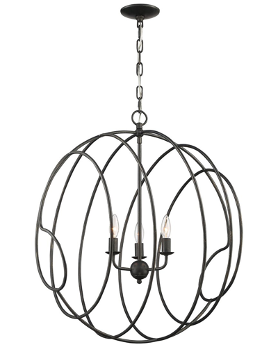 LUMANITY LUMANITY CONDUIT LARGE 3-LIGHT INDUSTRIAL ORB CHANDELIER