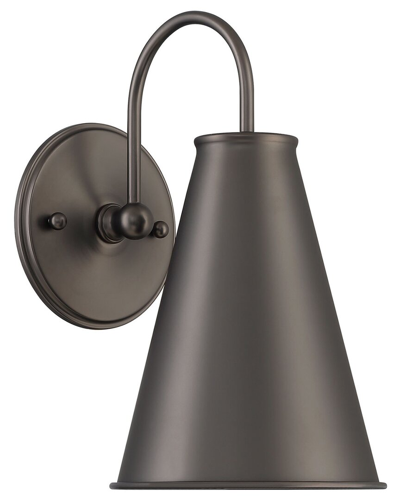 LUMANITY LUMANITY LINCOLN TAPERED METAL 7IN DOME DARK BRONZE WALL SCONCE LIGHT