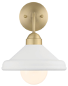Lumanity Brooks Matte White 10in Wall Sconce Barn Light With Bulb In White