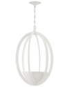 Lumanity Eclipse 2-light Contemporary White Oval Chandelier In White