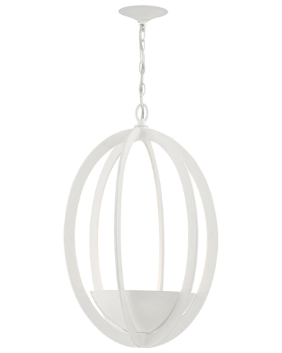 LUMANITY LUMANITY ECLIPSE 2-LIGHT CONTEMPORARY WHITE OVAL CHANDELIER