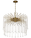 LUMANITY LUMANITY LARK 6-LIGHT ROUND STATEMENT BRASS AND CRYSTAL CHANDELIER