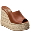Christian Louboutin Ariella Zeppa Leather Wedge Espadrilles 130 In Brown