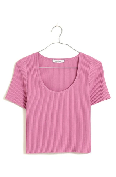 Madewell Ottoman Rib Crop Top In Shaded Pink