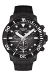 Tissot T-sport Seastar 1000 Rubber Strap Chronograph Watch, 45mm In Black