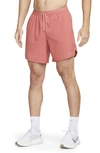 Nike Dri-fit Stride 7-inch Brief-lined Running Shorts In Adobe/ Cedar/ Red Stardust