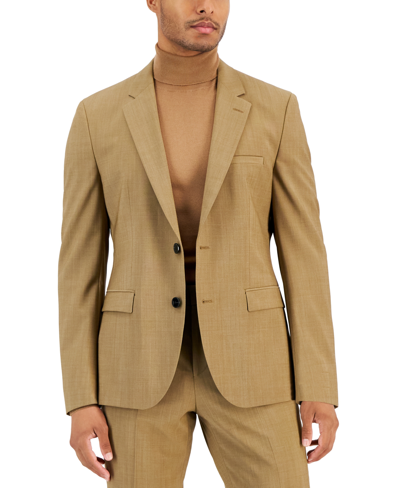 Hugo By  Boss Men's Modern-fit Stretch Tan Suit Separate Jacket