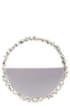 L'alingi Eternity Crystal Top Handle Bag In Silver