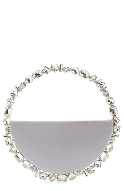 L'alingi Eternity Crystal Top Handle Bag In Silver