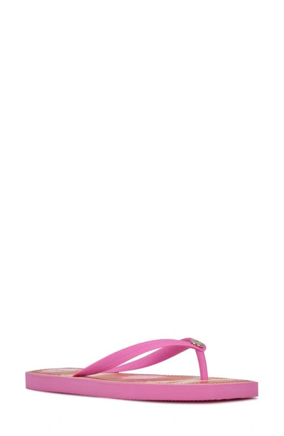 Nine West Flip Flop In Pink Multi