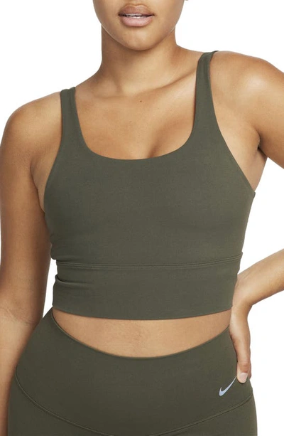 Nike Women's Zenvy Light-support Non-padded Longline Sports Bra In Green