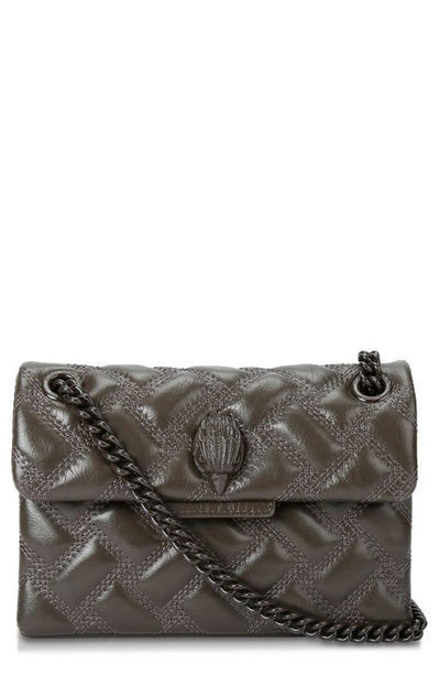 Kurt Geiger Mini Kensington Drench Leather Crossbody In Black