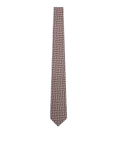 Giorgio Armani Official Store Armani Sustainability Values Printed Silk Tie In Brown