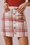 SISTER JANE CLAUDETTE CHECK MINI SKIRT IN RED, WOMEN'S AT URBAN OUTFITTERS