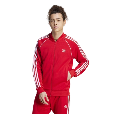 Adidas Originals Mens  Adicolor Superstar Track Jacket In White/red