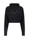 BALMAIN BALMAIN LOGO CROPPED HOODIE