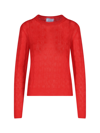 Prada Logo Ribbed-knit Cotton-blend Sweater In Default Title