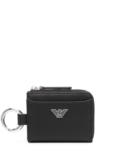 Emporio Armani Black Logo Plaque Wallet