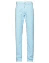 Jacob Cohёn Man Pants Sky Blue Size 32 Cotton, Hemp