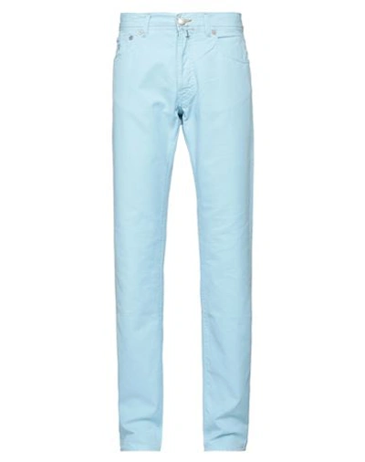 Jacob Cohёn Man Pants Sky Blue Size 32 Cotton, Hemp In Blue