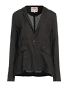 ALESSIA SANTI ALESSIA SANTI WOMAN BLAZER STEEL GREY SIZE 12 LINEN