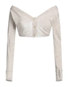 Jacquemus Woman Wrap Cardigans Beige Size 8 Wool, Polyamide