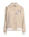 Hinnominate Woman Jacket Beige Size M Polyester, Viscose, Elastane In Beige