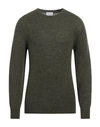Scaglione Man Sweater Military Green Size L Merino Wool