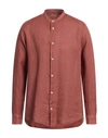 Mastricamiciai Man Shirt Brick Red Size 17 ½ Linen