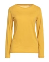 Majestic Filatures Woman T-shirt Mustard Size 3 Cotton, Cashmere In Yellow
