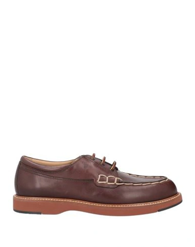 Tod's Man Lace-up Shoes Brown Size 8.5 Calfskin