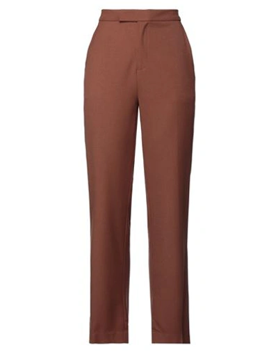 Isabelle Blanche Paris Woman Pants Brown Size S Polyester, Viscose, Wool, Elastane