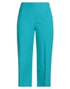1-one Woman Pants Turquoise Size 2 Cotton, Elastane In Blue
