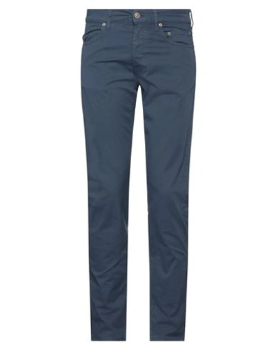 Siviglia Man Pants Navy Blue Size 33 Cotton, Elastane