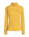 Majestic Filatures Woman T-shirt Mustard Size 2 Cotton, Cashmere In Yellow