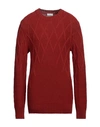 Become Man Sweater Brick Red Size 44 Polyacrylic, Polyurethane