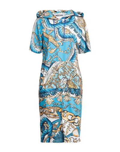 Moschino Woman Midi Dress Azure Size 12 Polyester In Blue