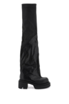 Rick Owens Bogun 78mm Leather Flared Boots In Black (black)