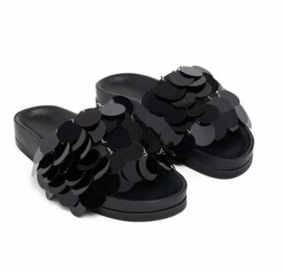 Paco Rabanne Flat Sandals  Woman Colour Black