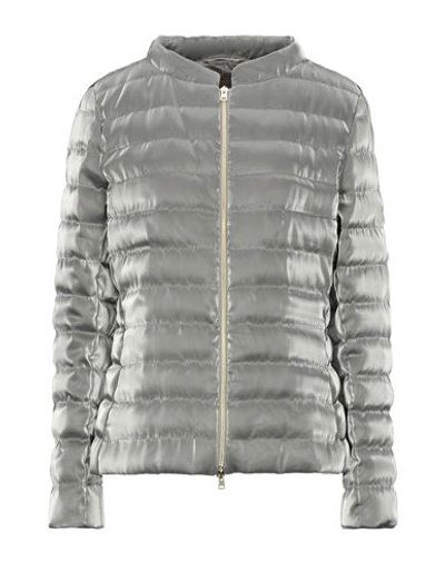 Herno Woman Down Jacket Silver Size 10 Polyester