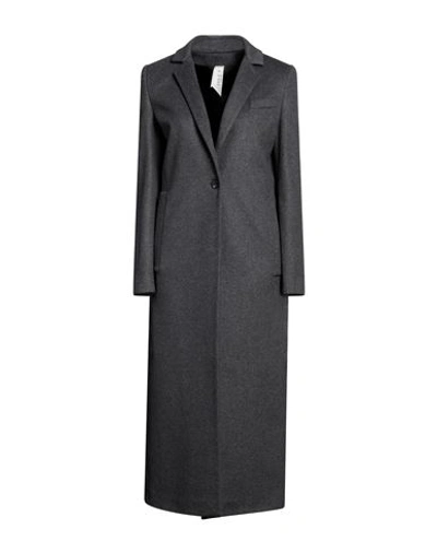 Annie P . Woman Coat Lead Size 2 Virgin Wool, Polyamide In Grey