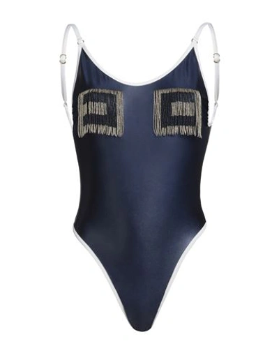 Elisabetta Franchi Woman One-piece Swimsuit Navy Blue Size 4 Polyamide, Elastane