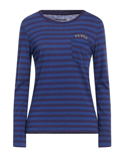 Zadig & Voltaire Woman T-shirt Blue Size Xs Cotton, Modal