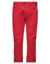 Dsquared2 Man Jeans Red Size 36 Cotton, Elastane