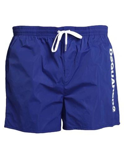 Dsquared2 Man Swim Trunks Bright Blue Size 38 Polyamide